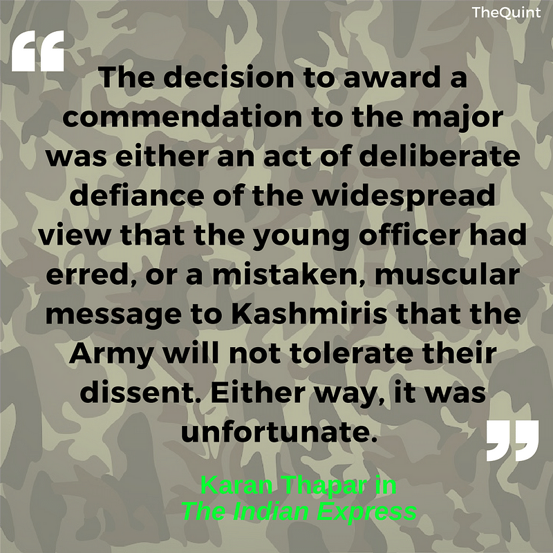 Major Leetul Gogoi was awarded for his “sustained efforts on counter-insurgency operations”.