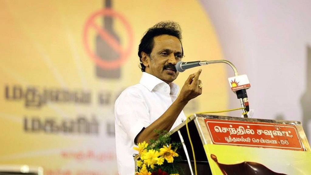 DMK leader Stalin has threatened to launch an agitation if the BJP-led central government imposes Hindi on Tamil Nadu. (Photo Courtesy: The News Minute)