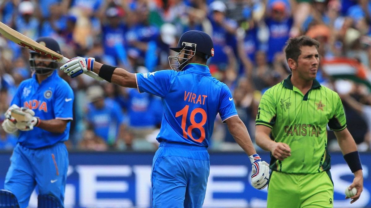 Virat Kohli celebrates a fifty during the ICC World Cup match against Pakistan. (Photo: AP)
