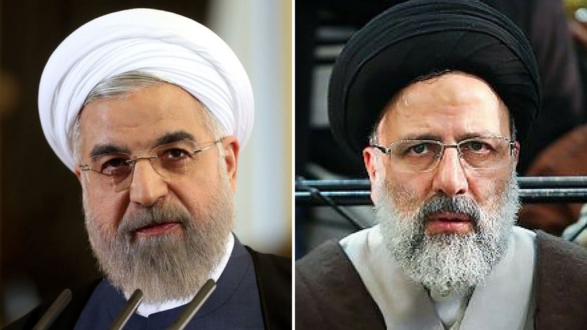 Incumbent President Hassan Rouhani (left) and the Ebrahim Raisi (right)