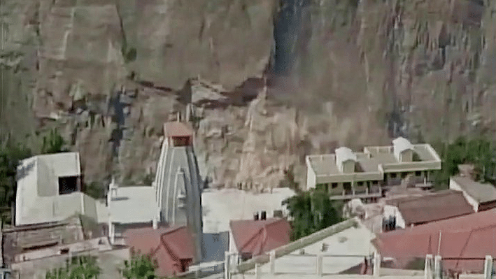 The landslide occurred near Vishnuprayag on the route to Badrinath. (Photo: ANI)