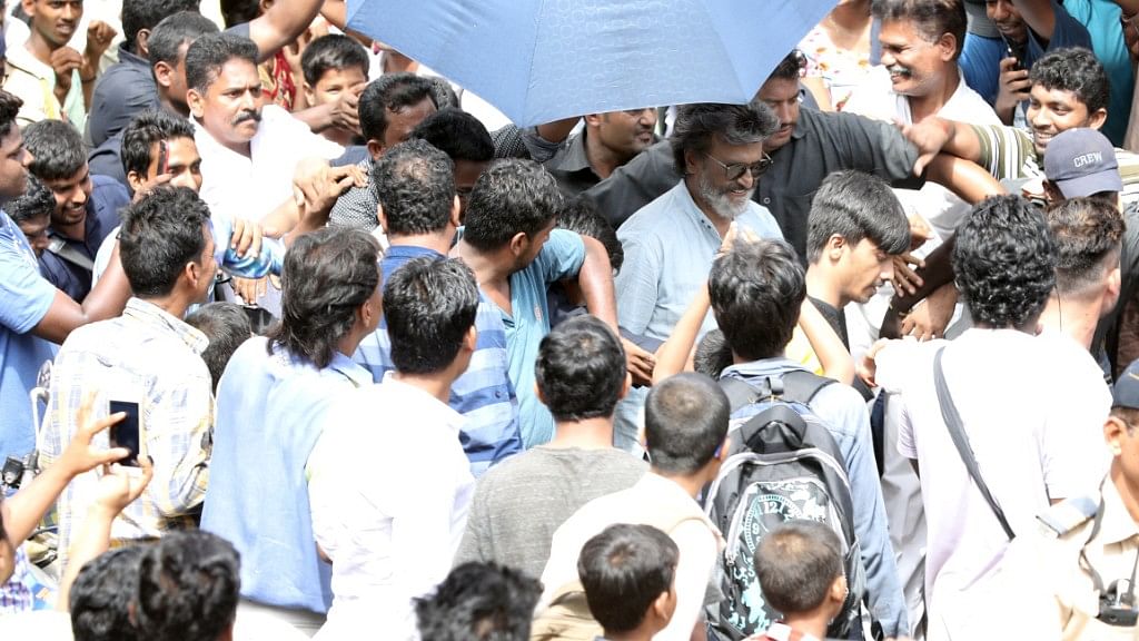 Rajinikanth in steps out to shoot on location in Mumbai. (Photo: Yogen Shah)