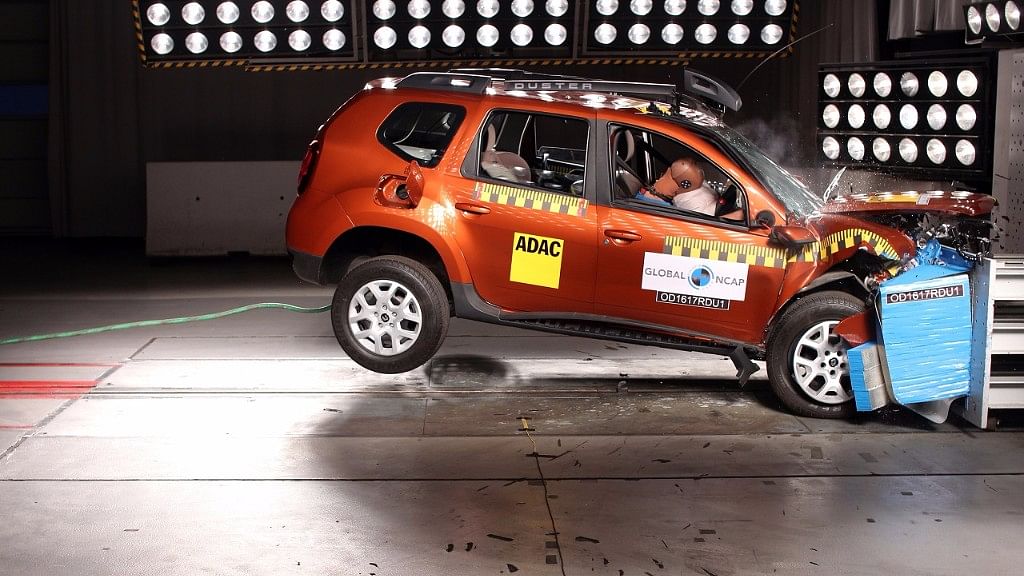 The Renault Duster RXE variant without airbags scored zero stars in the Global NCAP crash test. (Photo: Global NCAP)