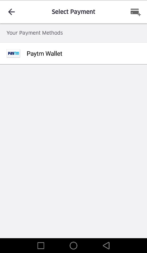 There are no other payment options available apart from Paytm.(Photo: <b>UberEATS screen grab)</b>