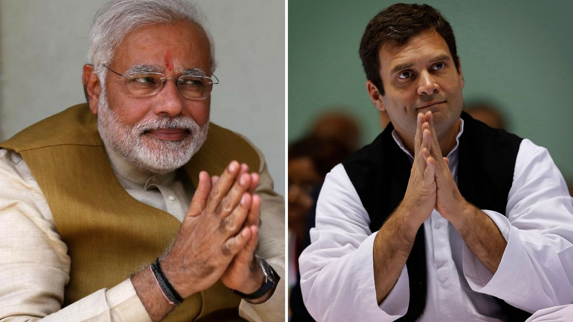 Prime Minister Narendra Modi (L) and Congress Vice President Rahul Gandhi (R). (Photo: Altered by <b>The Quint</b>)