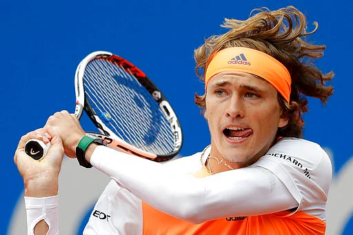 Alexander Zverev returns the ball to Guido Pella during the men’s final match at the ATP tennis tournament in Munich, Germany. (Photo: AP)