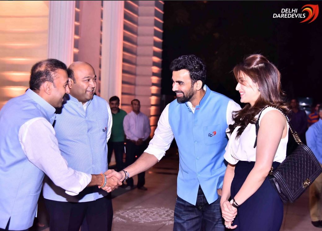 

Dressed  in blue waistcoats, the boys were seen mingling with their teammates at the event on Sunday evening.