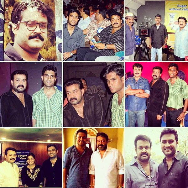 The writer Vivek Ranjit with Mohanlal over the years. 