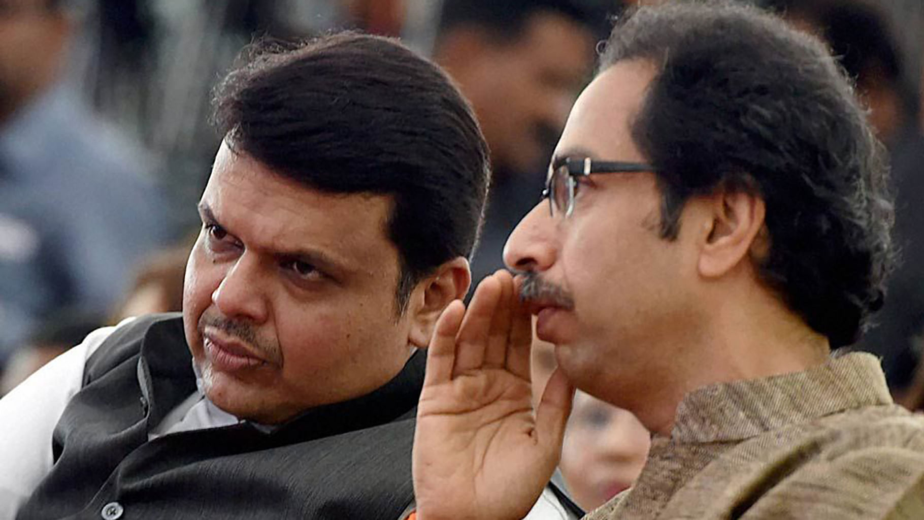 Maharashtra CM Devendra Fadnavis and Shiv Sena chief Uddhav Thackeray.&nbsp;