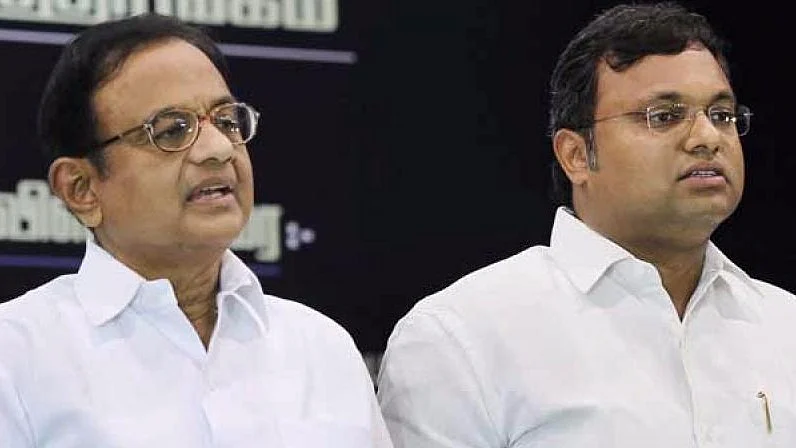 Former Union Minister P Chidambaram and his son Karti.