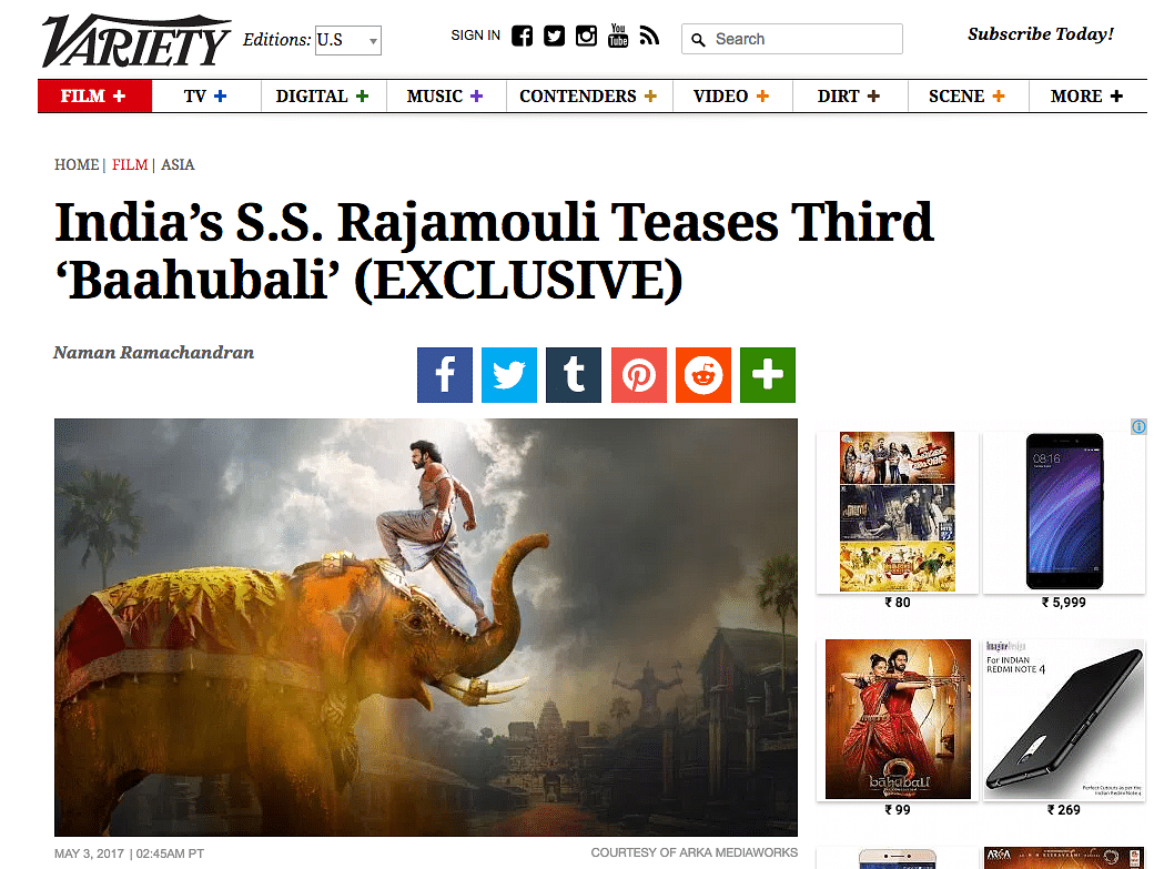 Not many reviews, but the phenomenal success of ‘Baahubali 2’ has got the foreign press interested.