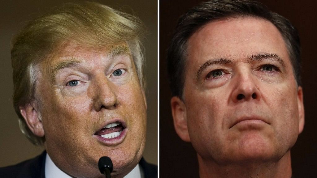 Donald Trump (left) and James Comey. 