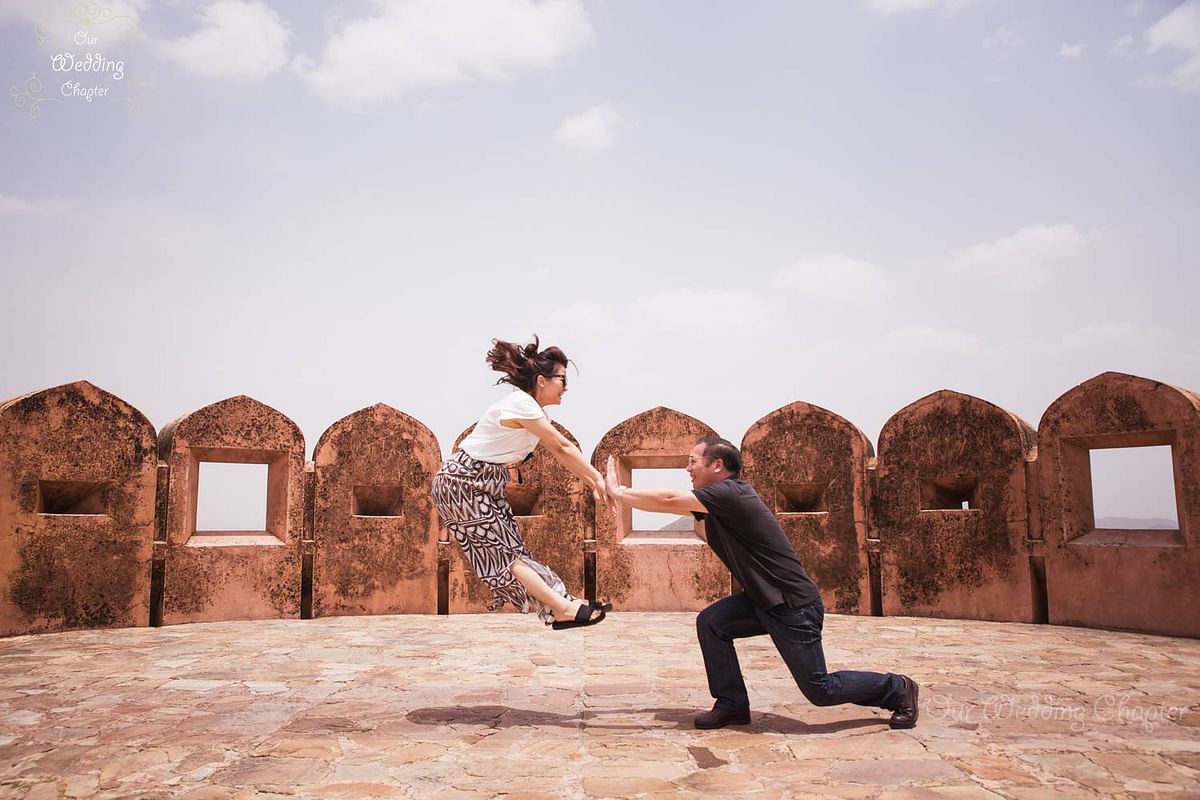 

Ling and Zhang had a blast at a fort in Jaipur. (Photo Courtesy: Our Wedding Chapter)
