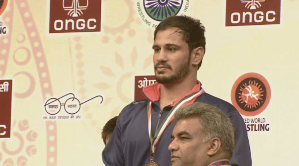 Harpreet Singh clinched a bronze in the Greco-Roman 80 kilogram category of the Asian Wrestling Championship.