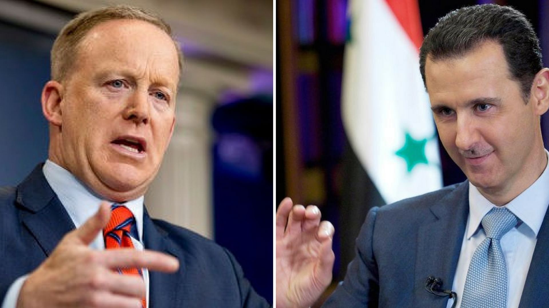 US Press Secretary Sean Spicer and Syrian President Bashar al-Assad.