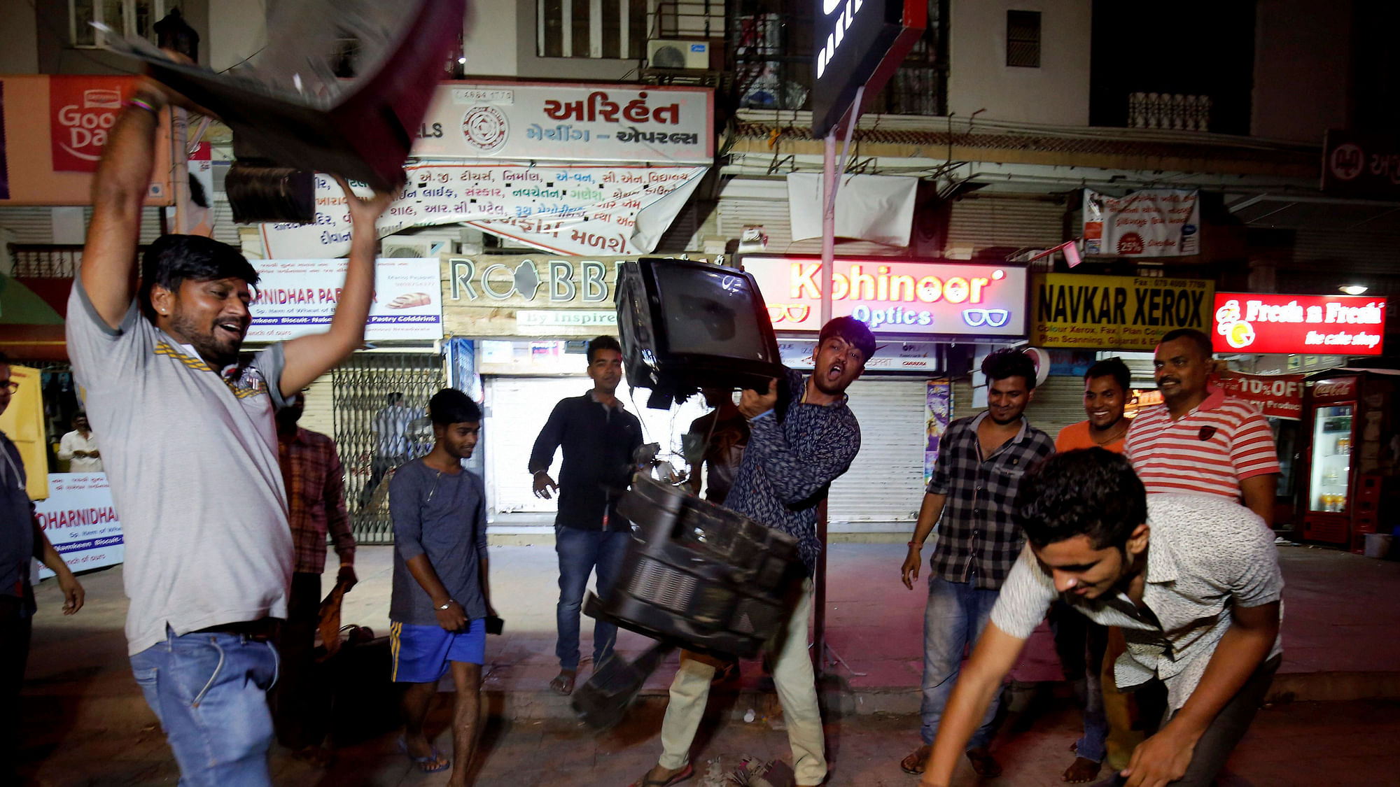 Cricket fans break television sets after India lost the Champions Trophy final against Pakistan in London on Sunday. (Photo: PTI)