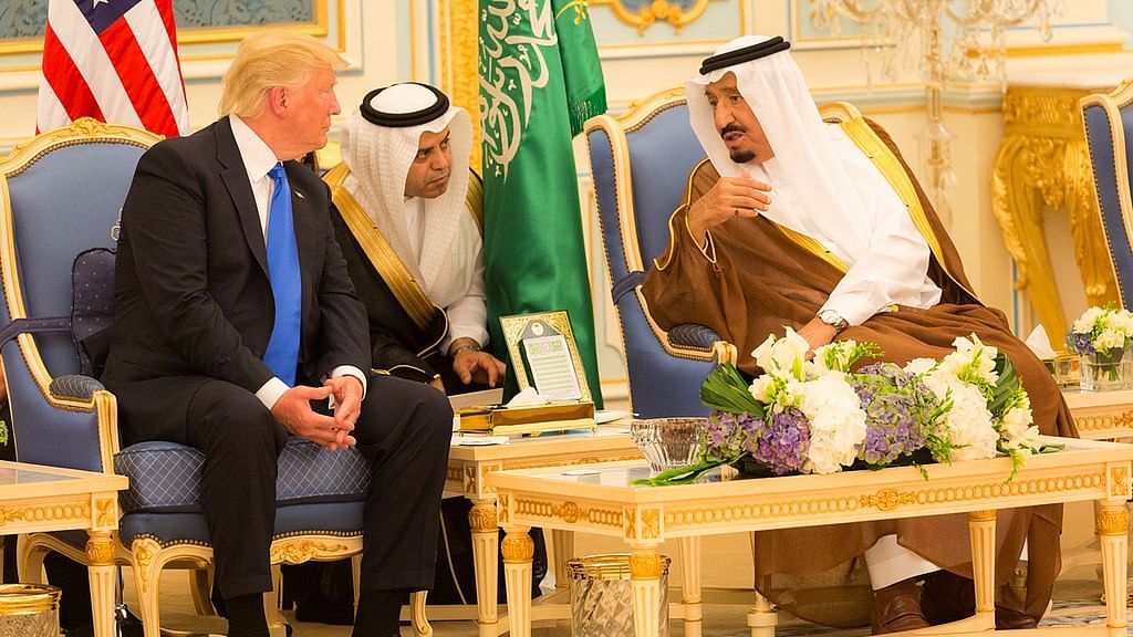 US President Donald Trump with Saudi King Salman bin Abdulaziz Al Saud.