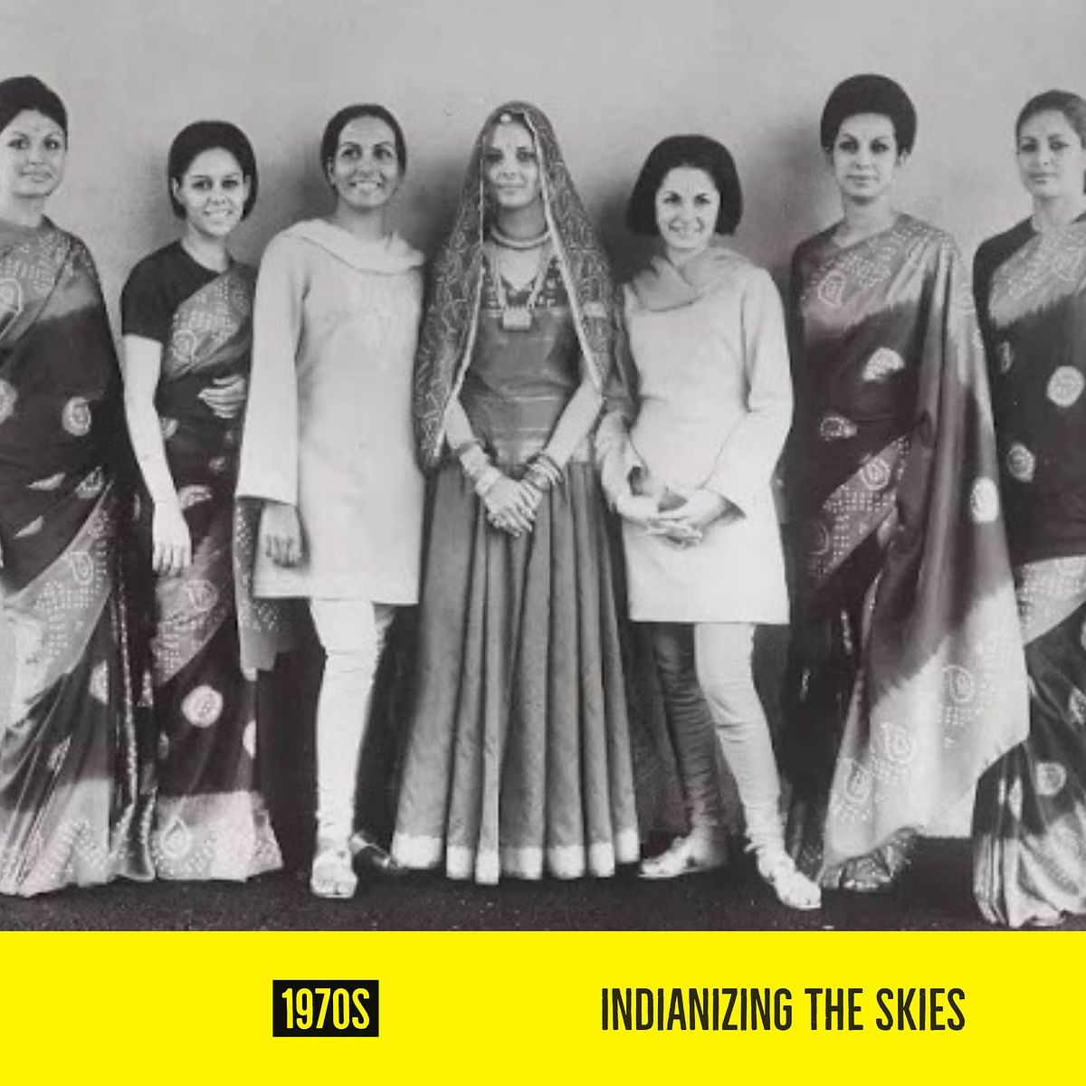 From skirts to saris to skirts again: the many changes that air hostess uniforms underwent over the decades