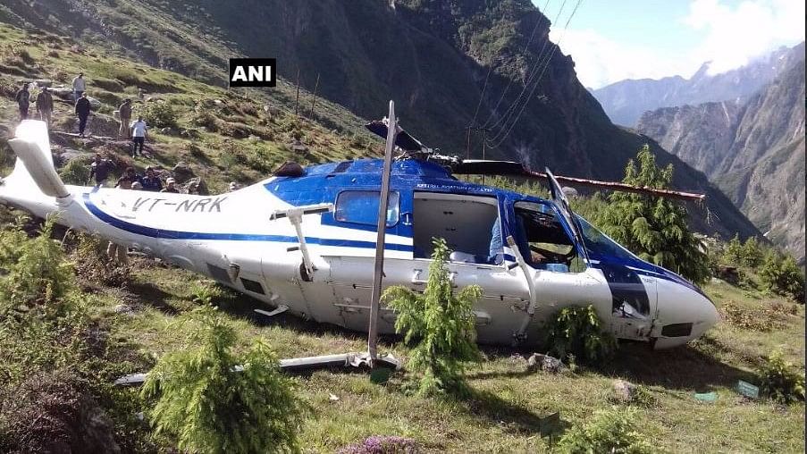 The helicopter was on its way from Badrinath to Haridwar. (Photo Courtesy: <a href="https://twitter.com/ANI_news">ANI</a>/Twitter)