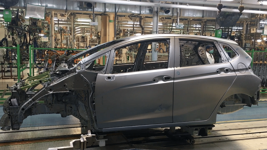 A Honda Jazz in manufacturing stage