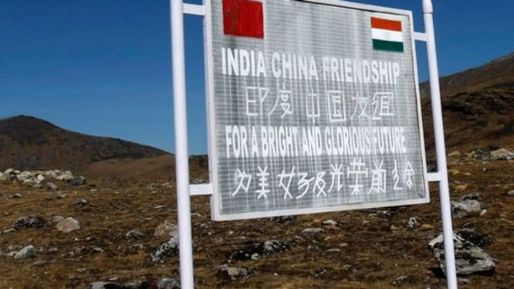 A signboard is seen from the Indian side of the Indo-China border at Bumla, Arunachal Pradesh. Image used for representational purposes.