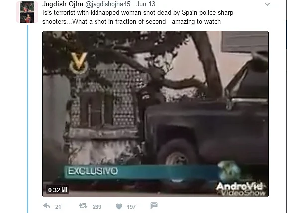 Fake News of ISIS Attacker in Spain Is a Robbery Report From 1998