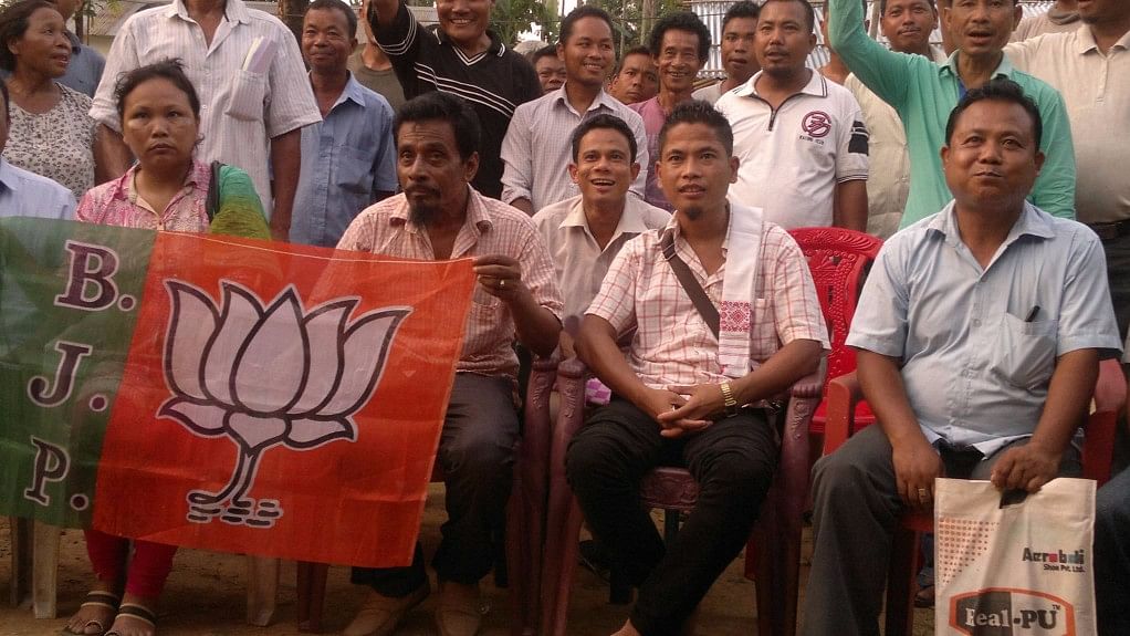 Bachu Marak with other BJP supporters. (Photo Courtesy: Facebook/<a href="https://www.facebook.com/bachumarak">Bachu Chambugong Marak</a>)
