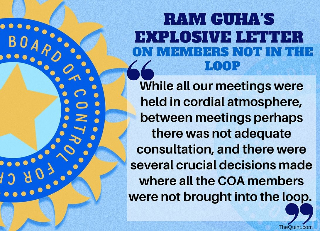 Take a look at the full resignation letter written by Ramachandra Guha. 