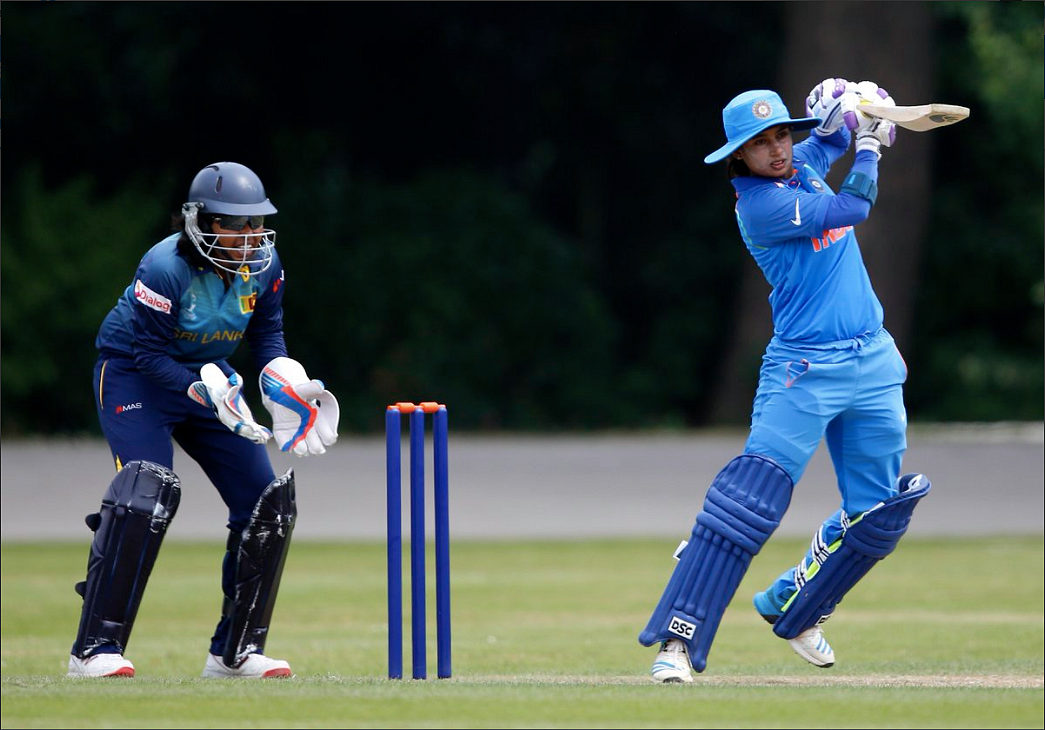 Mithali batting against Sri Lanka.