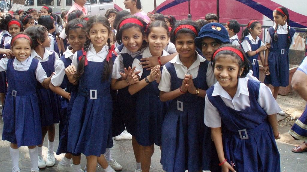 CBSE has sought data from private schools about their fee structure and fee hike in recent years. (Photo Courtesy: <a href="https://commons.wikimedia.org/wiki/File:School_girls_in_Mumbai.jpg">Wikimedia Commons</a>)