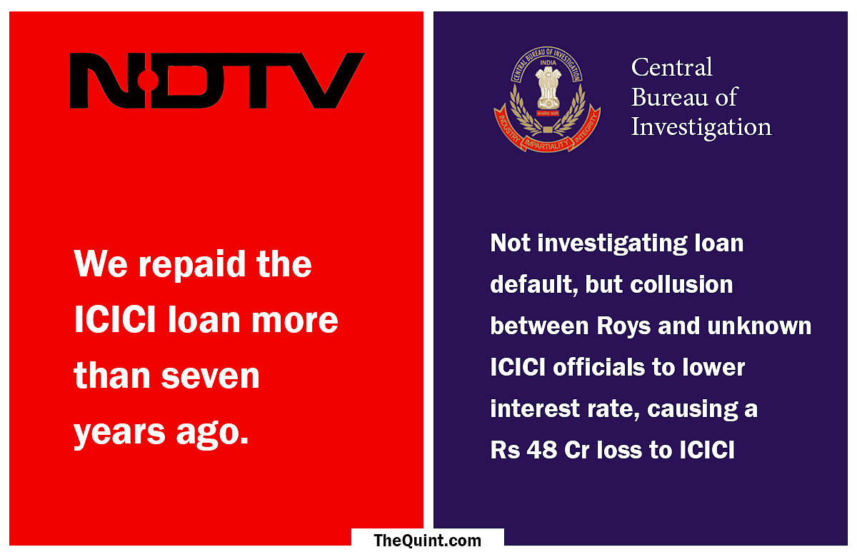 Probe Into ICICI Loss, Not Loan Default: CBI Replies to NDTV Claim