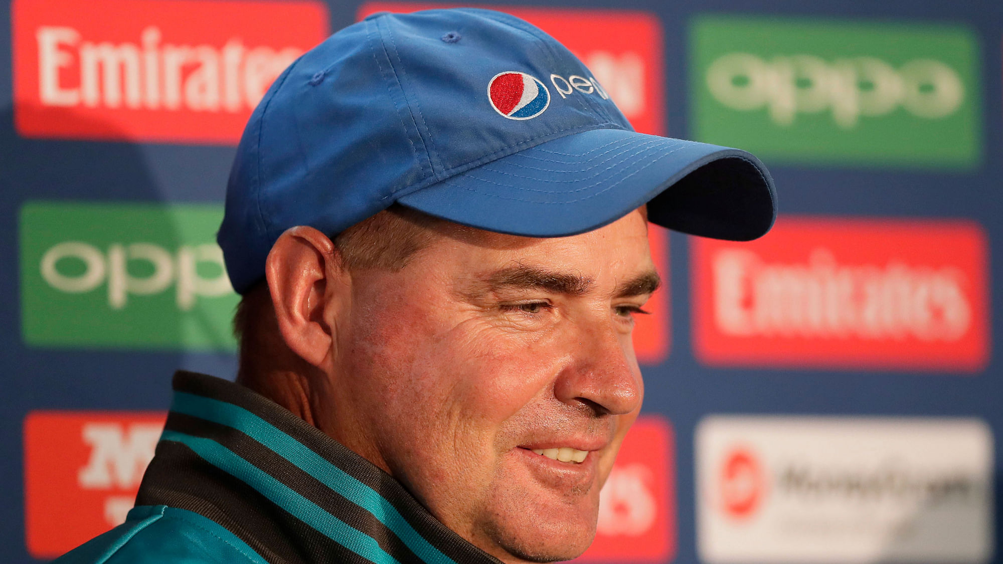 Pakistan’s chief coach Mickey Arthur at the post-match press conference. (Photo: AP)