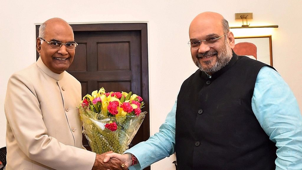 BJP’s presidential candidate Ram Nath Kovind with BJP national chief Amit Shah. (Photo: PTI)