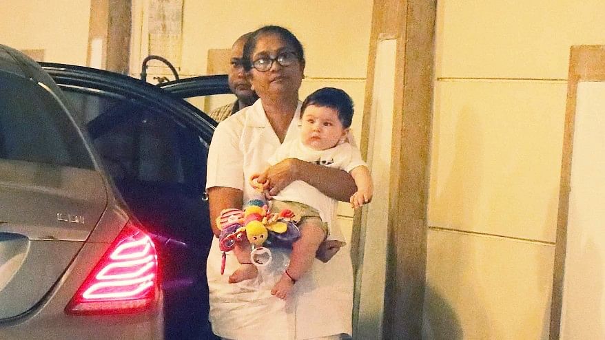 

Taimur spotted with his nanny at their Bandra residence. (Photo: Yogen Shah)
