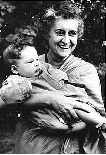 Indira Gandhi holding grandson Rahul. (Photo Courtesy: Twitter)