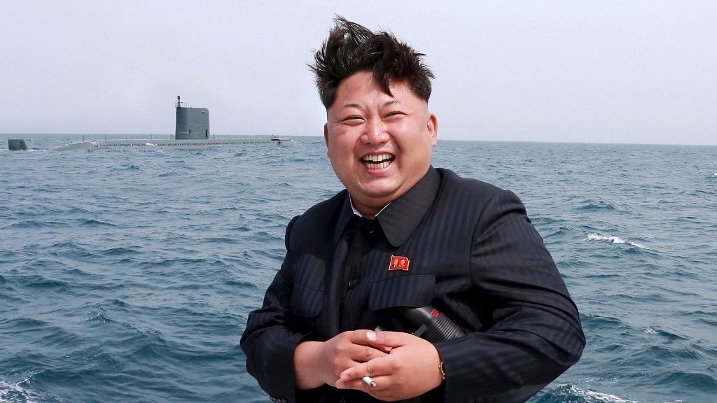 North Korean leader Kim Jong-un watches the test-fire of a strategic submarine underwater ballistic missile. File photo.