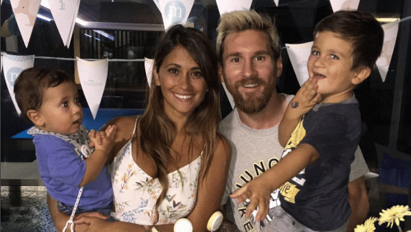 Lionel Messi with his wife Antonella Roccuzzo, and two sons Mateo (far left) and Thiago (far right). (Photo Courtesy: Instagram/<a href="https://www.instagram.com/antoroccuzzo88/?hl=en">@Antoroccuzzo</a>)