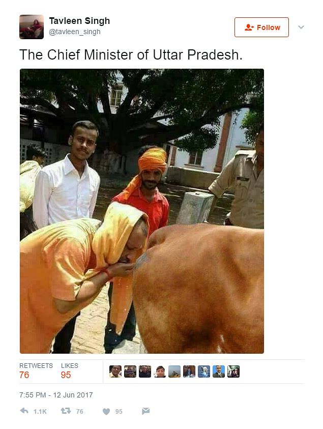 Webqoof | Journalist Tavleen Singh seems to have been taken in by the hoax as she shared the picture on Twitter.