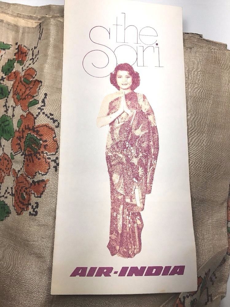 (Photo Courtesy: <a href="http://www.ebay.com/itm/Air-India-Sari-Advertisement-with-Complimentary-Silk-Sari-Saree-1970s-/272714893964">eBay</a>)