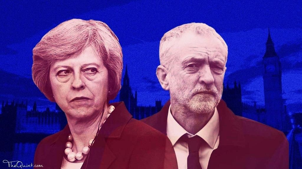 Jeremy Corbyn and Theresa May won from their respective constituencies. (Photo: Harsh Sahani/<b>The Quint</b>)