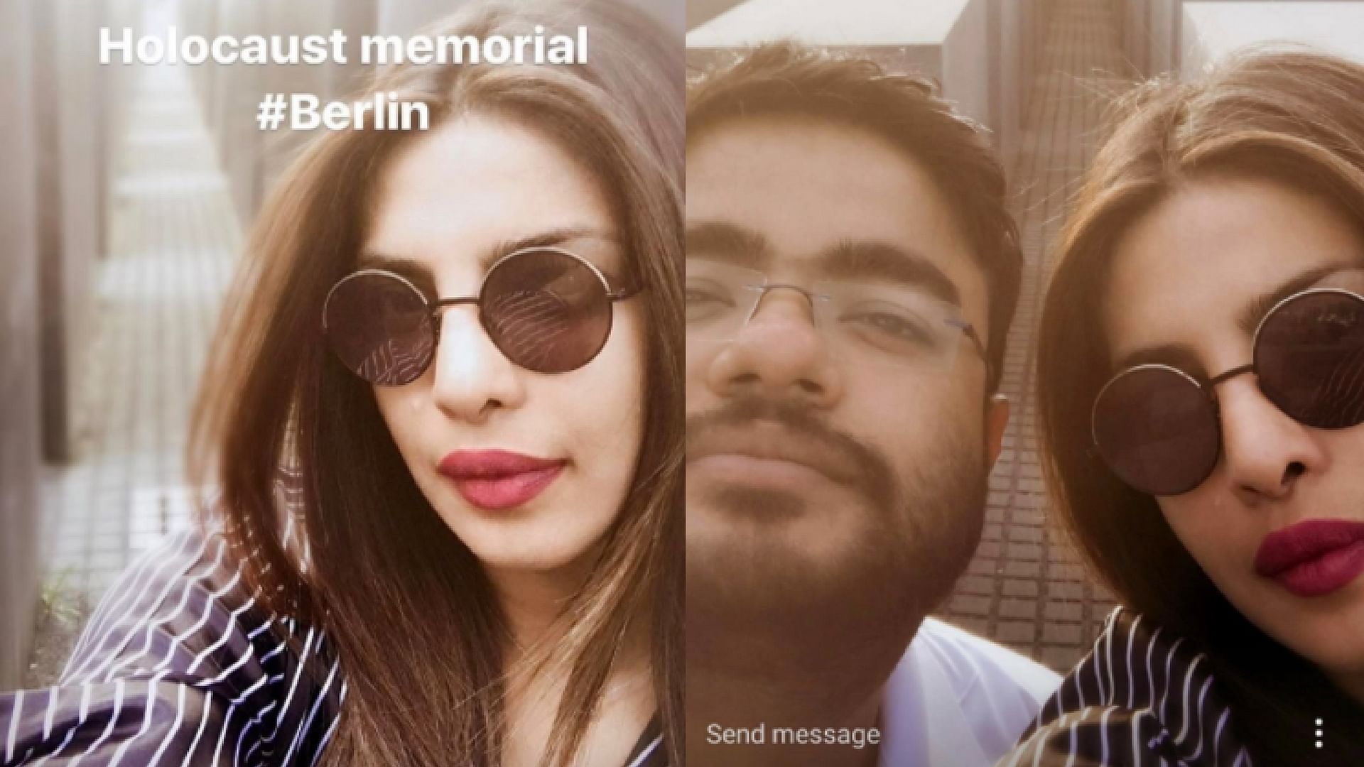 Priyanka and her brother’s selfies at the Holocaust Memorial. (Photo Courtesy: Instagram/@priyankachopra)