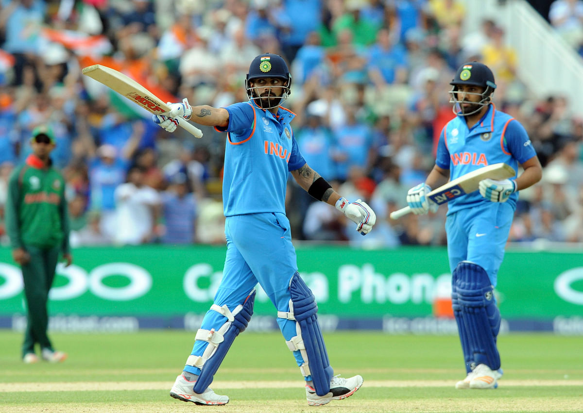 India defeated Bangladesh by nine wickets in the second Champions Trophy semi-final in Birmingham on Thursday.