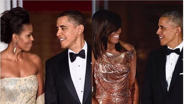 <div class="paragraphs"><p>Michelle and Barack Obama in 2008 (left) and in 2016 (right) </p></div>