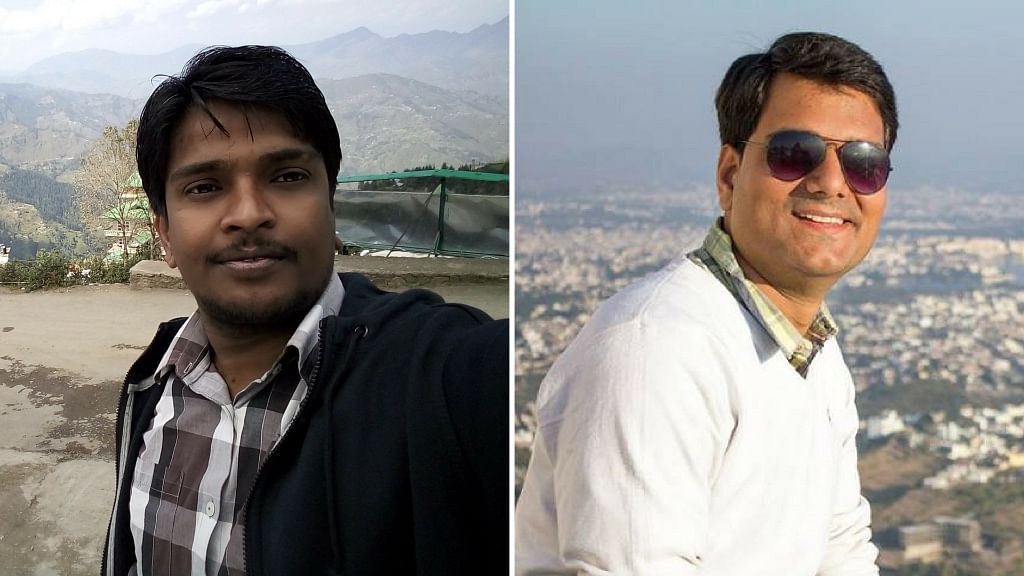 IAS aspirants Avinash Singh (left) and Ashutosh Dwivedi. (Photo: Facebook/<b>The Quint</b>)