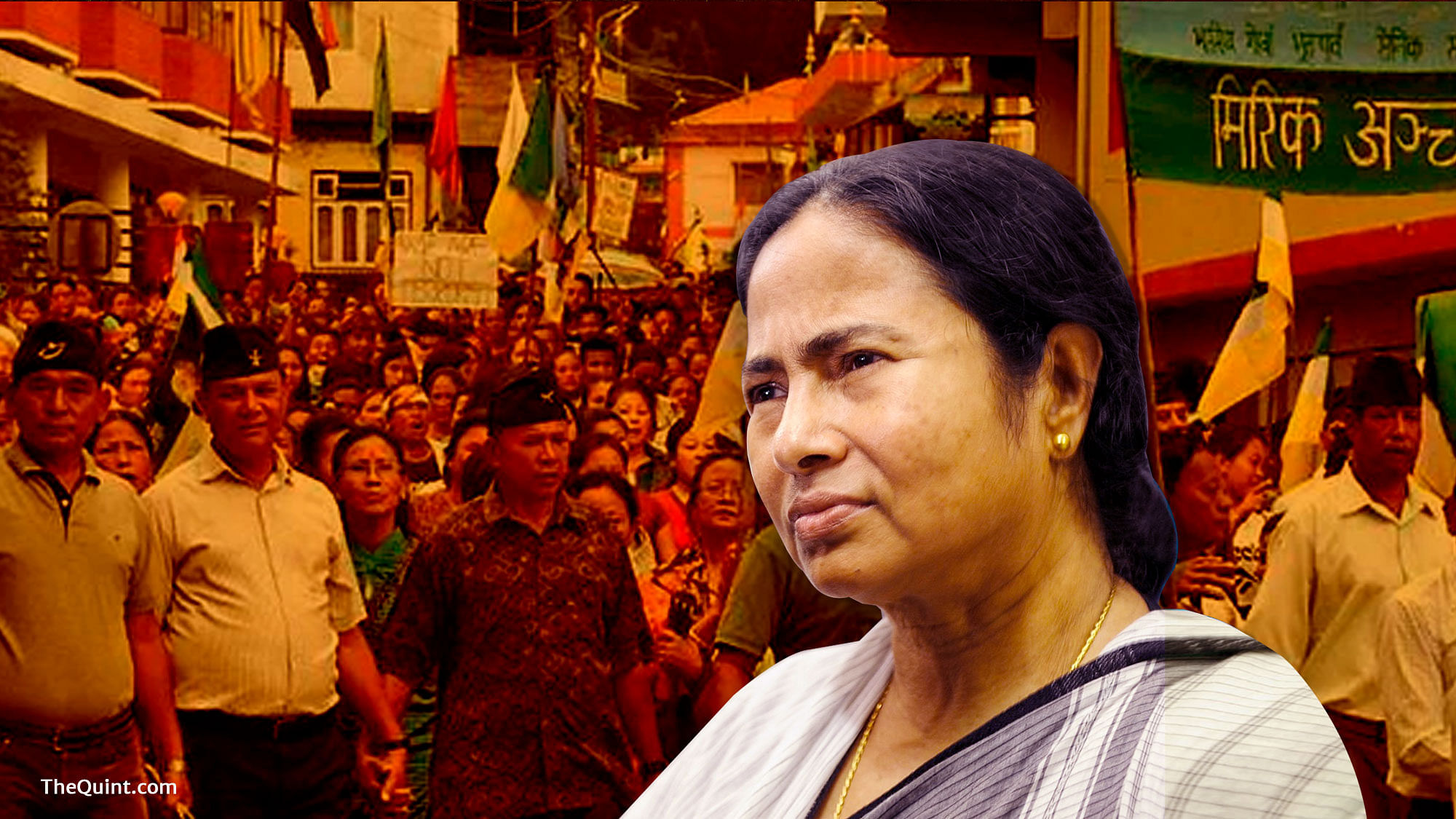 The Gorkha Janmukti Morcha’s cry for Gorkhaland has become West Bengal Chief Minister Mamata Banerjee’s toughest challenge in her six-year-rule. (Photo: Liju Joseph/<b>The Quint</b>)