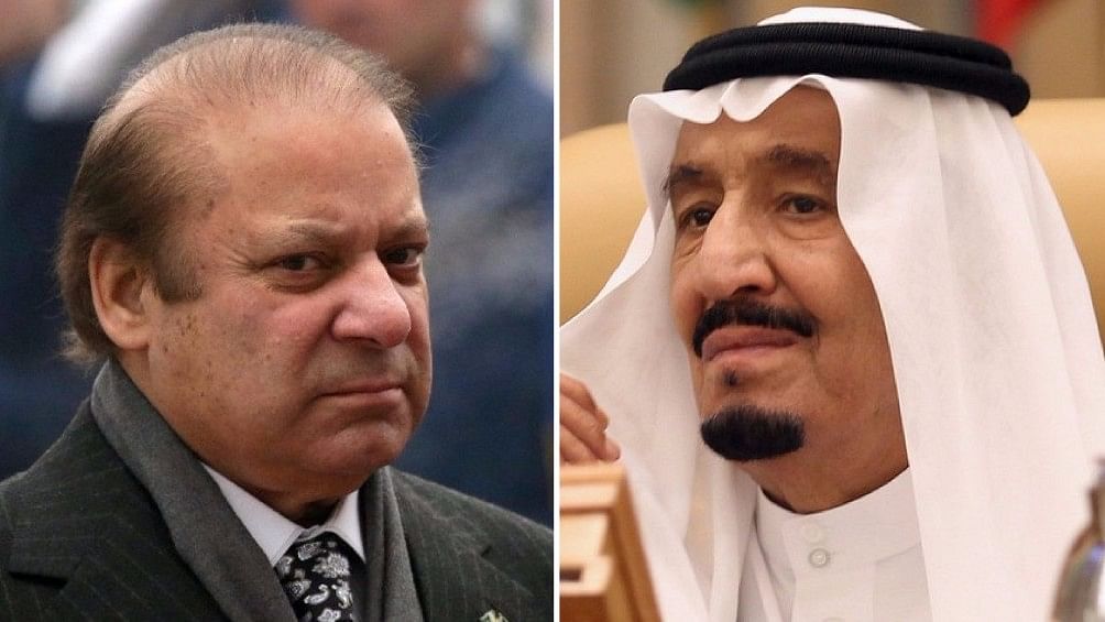 The Saudi monarch asked Pakistan PM Nawaz Sharif to take a clear position on Qatar during their meeting in Jeddah. (Photo: Altered by <b>The Quint</b>)