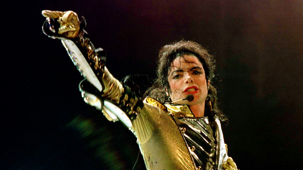
Michael Jackson performing during his concert in Vienna. 


