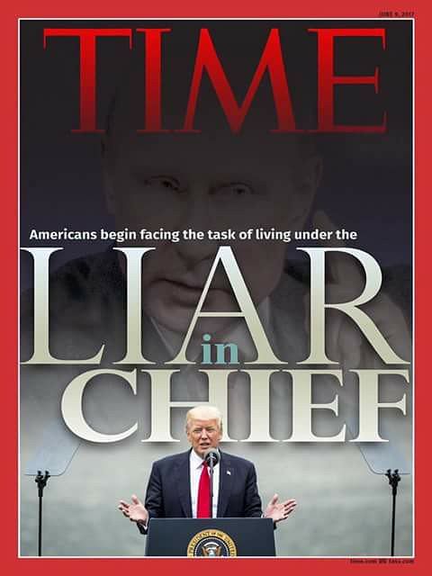 Webqoof: The tagline of fake TIME cover says, “Americans begin facing the task of living under the Liar in Chief.”