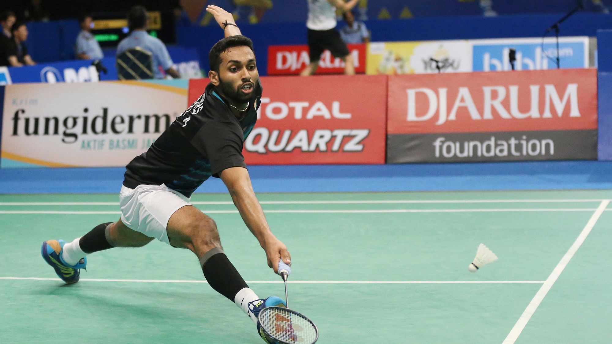 India’s  H.S. Prannoy in action during the Indonesia Open. (Photo: AP)