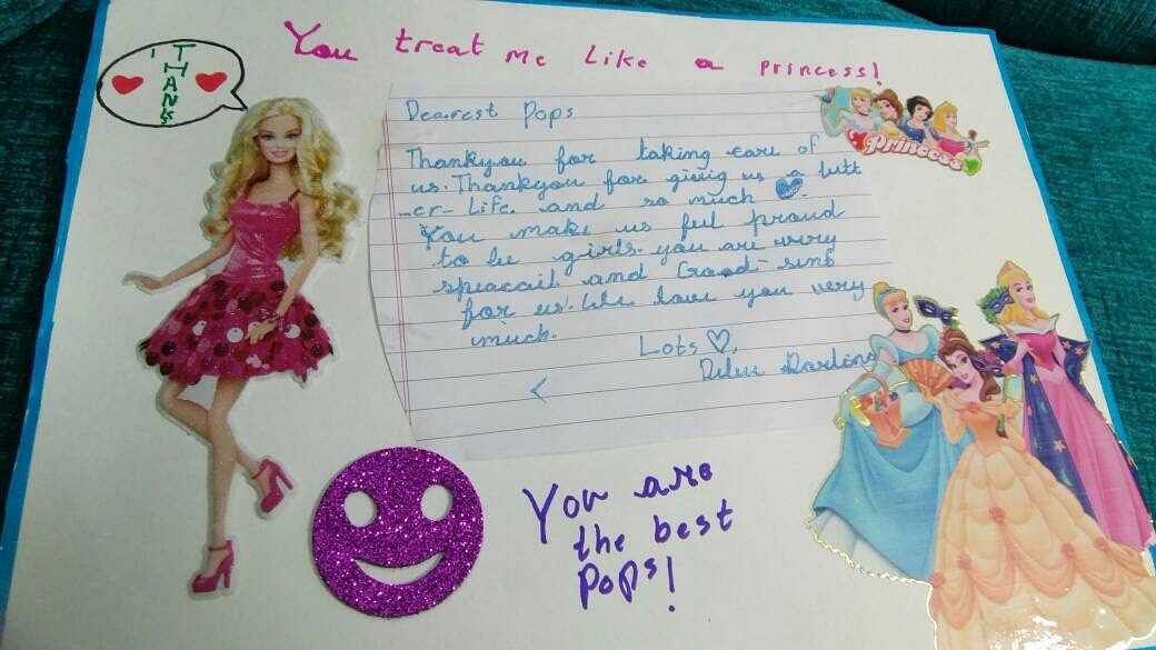 “You treat me like a princess”, writes seven-year-old Devika.